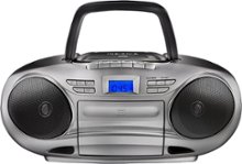 Insignia - CD/Cassette Boombox with AM/FM Radio - Black/Gray