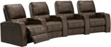 TheaterSeatStore - Magnolia 4-Seat Curved Leather Home Theater Seating - Brown