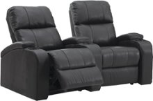 TheaterSeatStore - Headliner 2-Seat Curved Leather Home Theater Seating - Black