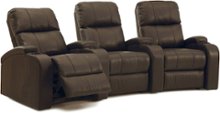 TheaterSeatStore - Headliner 3-Seat Curved Leather Home Theater Seating - Brown