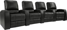 TheaterSeatStore - Magnolia 4-Seat Straight Leather Home Theater Seating - Black