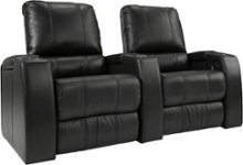TheaterSeatStore - Magnolia 2-Seat Straight Leather Home Theater Seating - Black