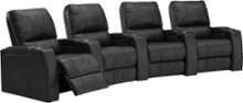 TheaterSeatStore - Magnolia 4-Seat Curved Leather Home Theater Seating - Black