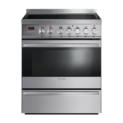 Fisher & Paykel - 3.6 Cu. Ft. Self-Cleaning Freestanding Electric Convection Range - Stainless steel/black glass - Front_Standard