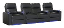 Octane Seating - Turbo XL700 4-Seat Straight Manual Recline Home Theater Seating with Middle Loveseat - Black