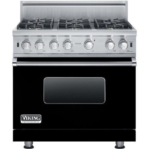 Viking - 5.0 Cu. Ft. Freestanding Gas Convection Range - Black - Front_Standard