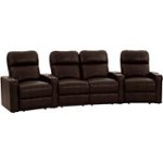 Octane Seating - Turbo XL700 4-Seat Curved Power Recline Home Theater Seating with Middle Loveseat - Brown