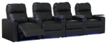 Octane Seating - Turbo XL700 4-Seat Straight Power Recline Home Theater Seating - Black