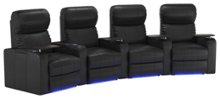 Octane Seating - Turbo XL700 4-Seat Curved Power Recline Home Theater Seating - Black