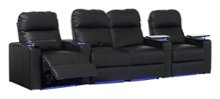 Octane Seating - Turbo XL700 4-Seat Straight Power Recline Home Theater Seating with Middle Loveseat - Black