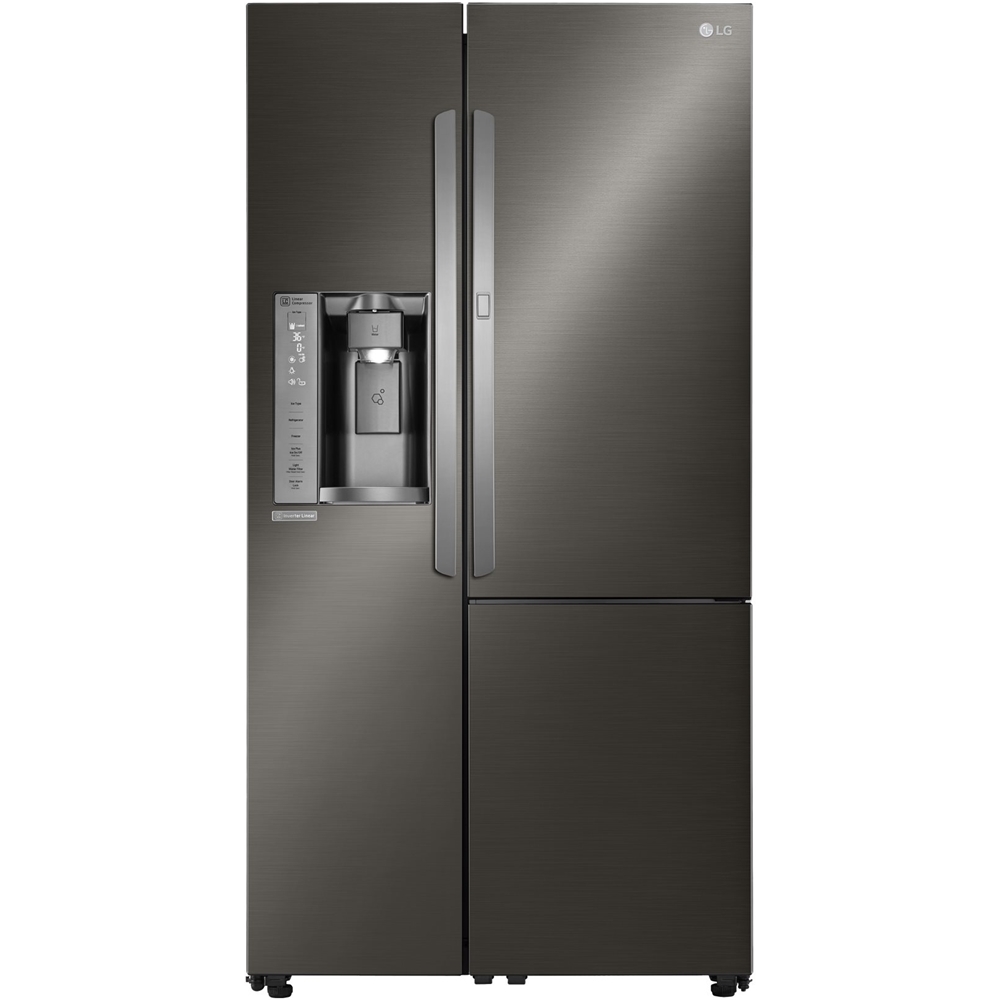 LG - 26.1 Cu. Ft. Side-by-Side Refrigerator - Black 