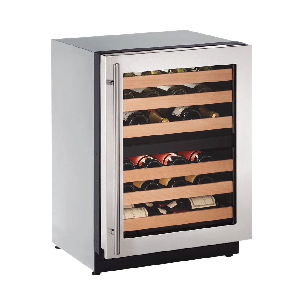 U-Line - Wine Captain 43-Bottle Wine Cooler - Silver - Front_Standard