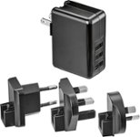 Insignia - 3-Port USB International Wall Charger - Black