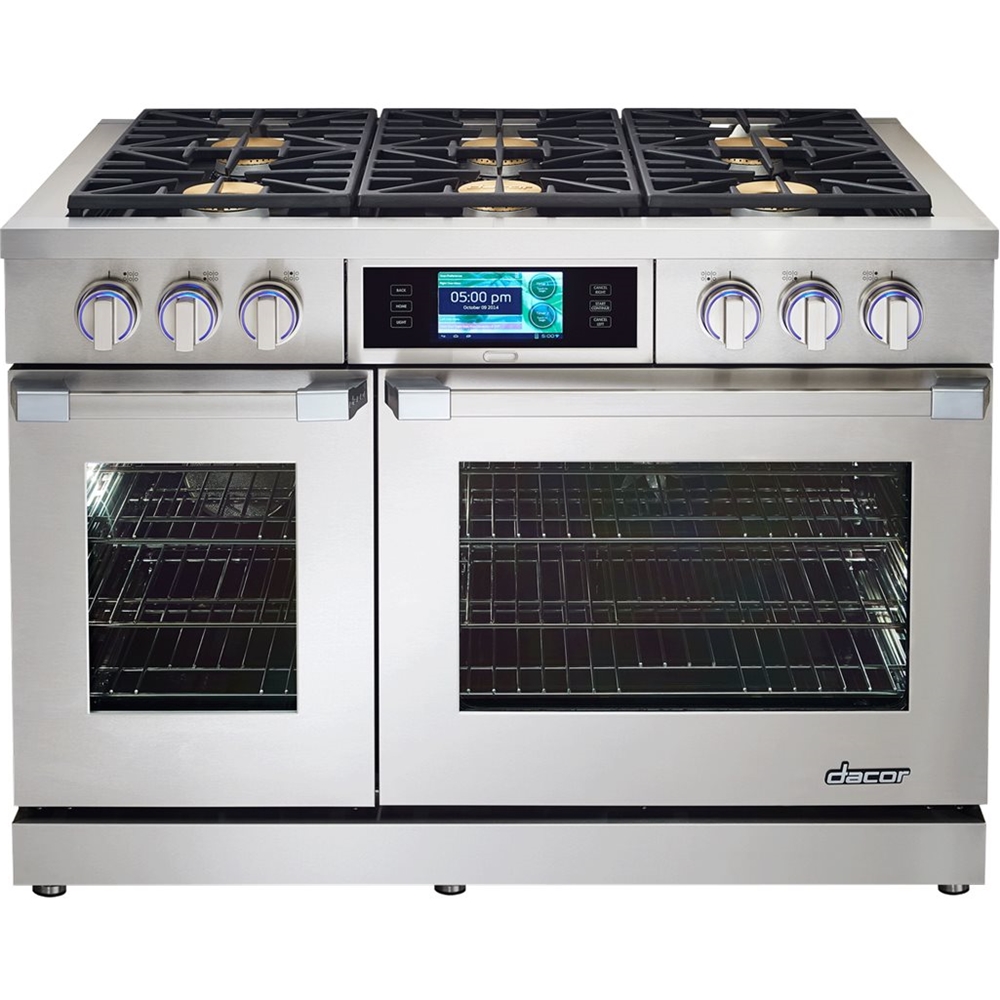 Dacor - Self-Cleaning Freestanding Double Oven Dual Fuel Convection Range - Stainless steel - Front_Standard