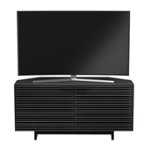 BDI - Corridor TV Cabinet for Most Flat-Panel TVs Up to 55" - Black/Micro-etched black/Charcoal stained ash