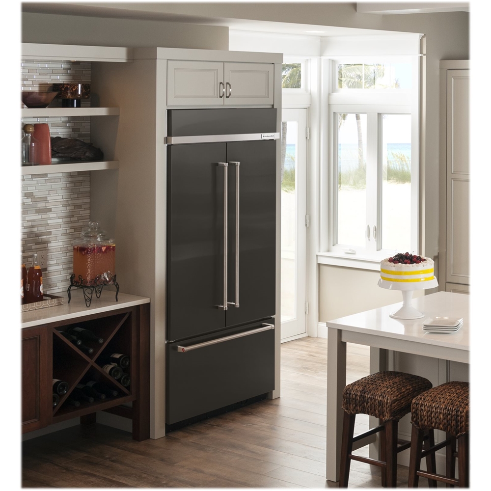 KitchenAid - 20.8 Cu. Ft. French Door Built-In Refrigerator - Black at ...