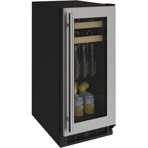 U-Line - 1000 Series 8-Bottle Wine Refrigerator - Silver - Front_Standard