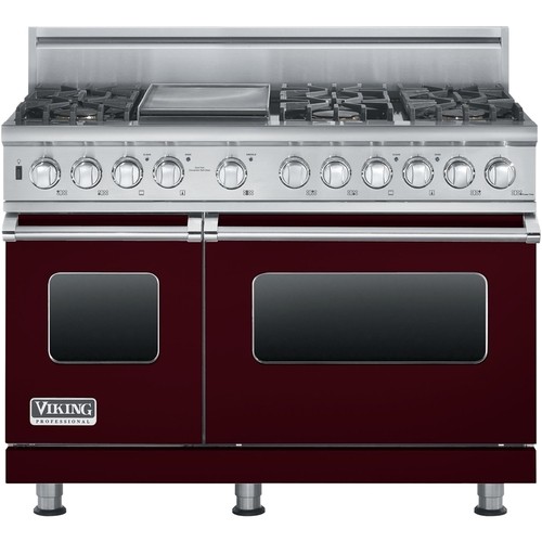 Viking Professional - 48"W. VDSC Dual Fuel Range - Burgundy - Front_Standard