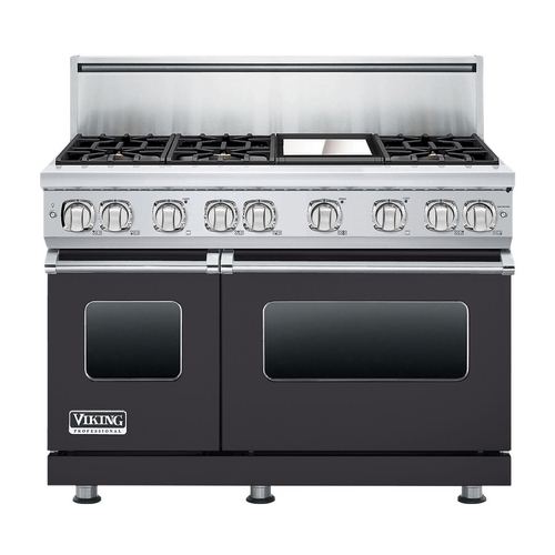 Viking - Freestanding Double Oven Gas Convection Range - Graphite gray - Front_Standard