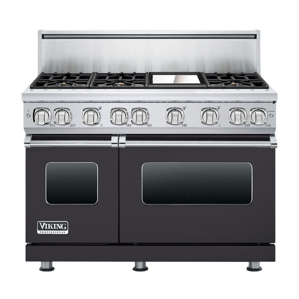 Viking - Freestanding Double Oven Gas Convection Range - Graphite gray - Front_Zoom