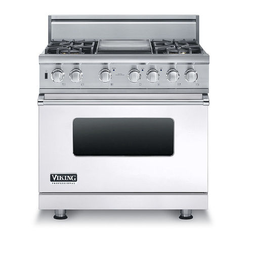 Viking Professional - 36"W. VDSC Dual Fuel Range - White - Front_Standard
