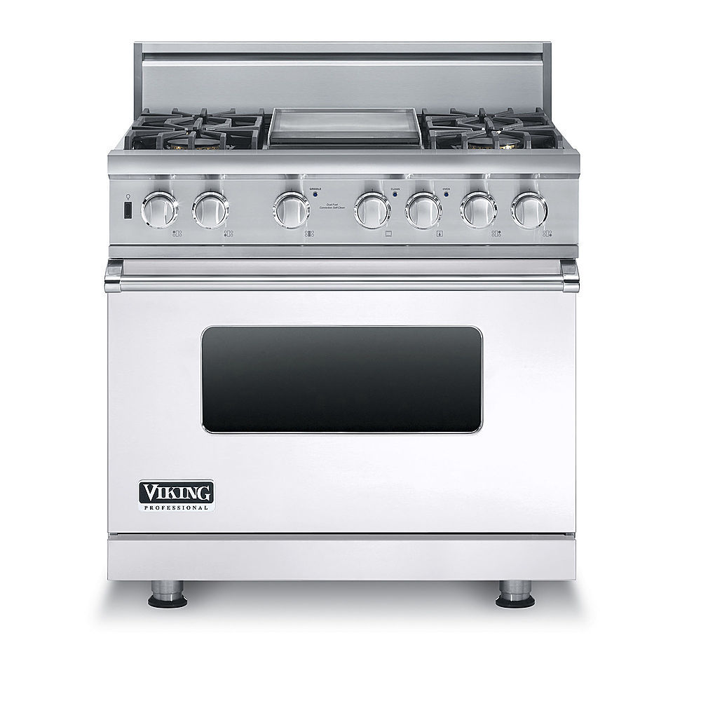 Viking Professional - 36"W. VDSC Dual Fuel Range - White - Front_Zoom