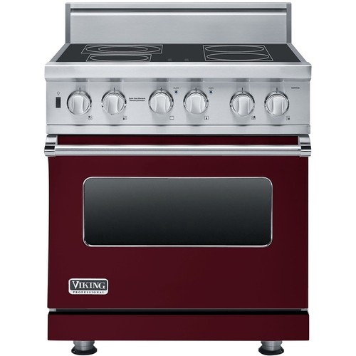 Viking Professional - 30"W. VESC Electric Range - Burgundy - Front_Standard