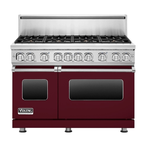 Viking - Freestanding Double Oven Gas Convection Range - Burgundy - Front_Standard