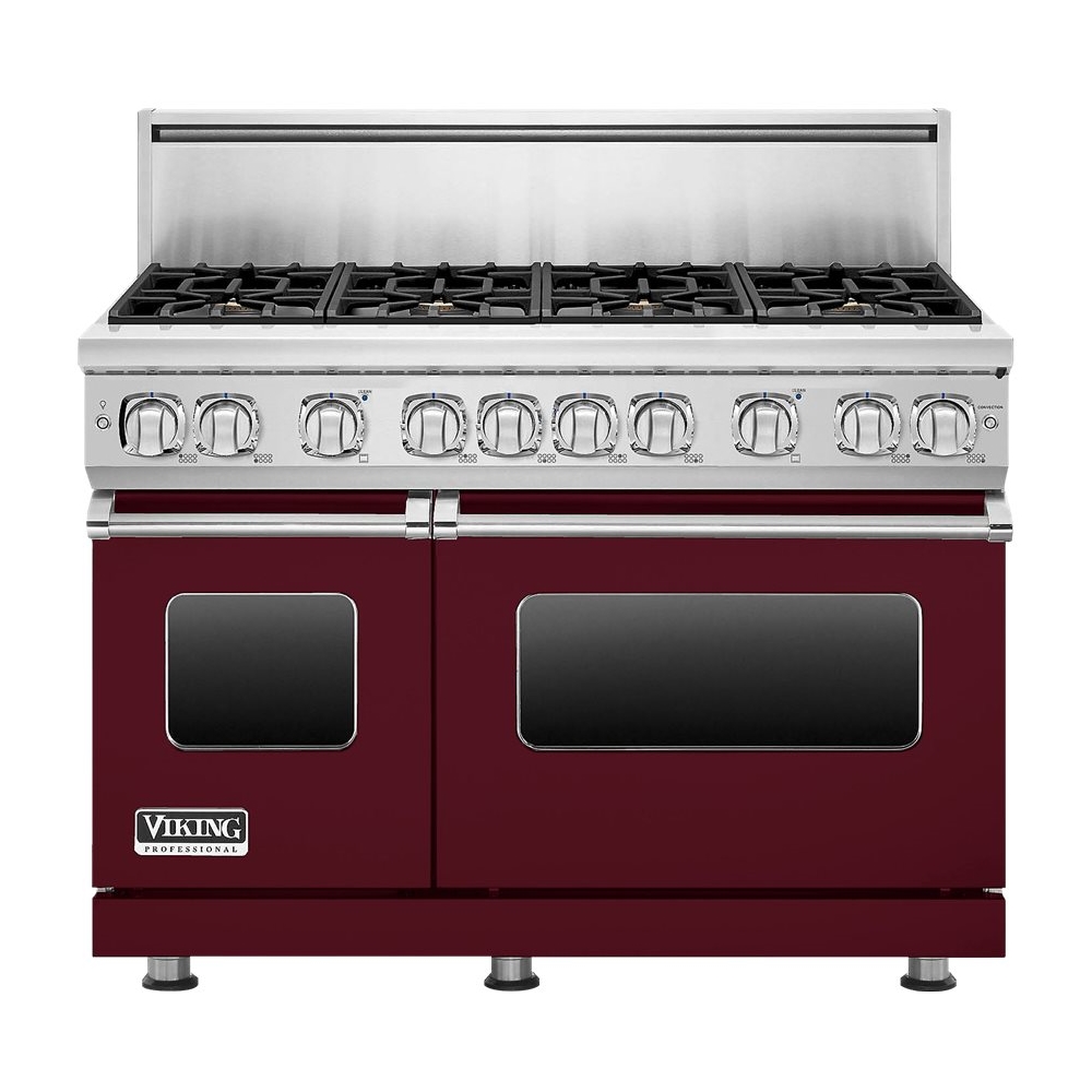 Viking - Freestanding Double Oven Gas Convection Range - Burgundy - Front_Zoom