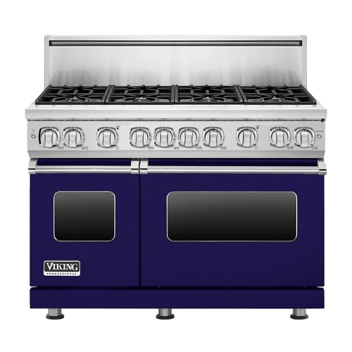 Viking - Freestanding Double Oven Gas Convection Range - Cobalt blue - Front_Standard