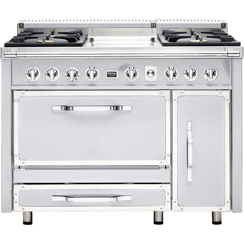 Viking - 6.2 Cu. Ft. Freestanding Double Oven Dual Fuel Convection Range - Antique white - Front_Standard