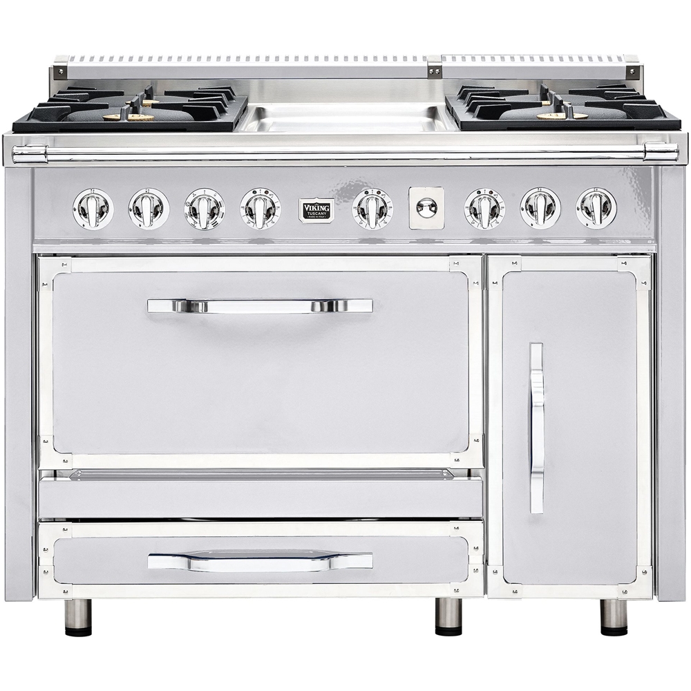 Viking - 6.2 Cu. Ft. Freestanding Double Oven Dual Fuel Convection Range - Antique white - Front_Zoom