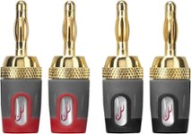 Rocketfish - Speaker Cable Banana Plugs (4-Pack) - Red/Black